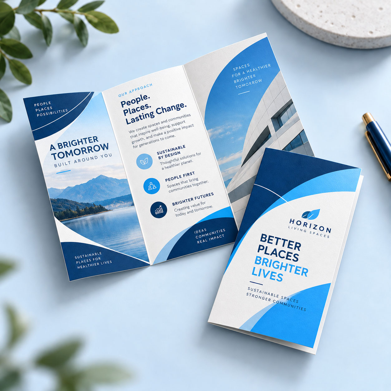 Open and closed promotional folded flyers