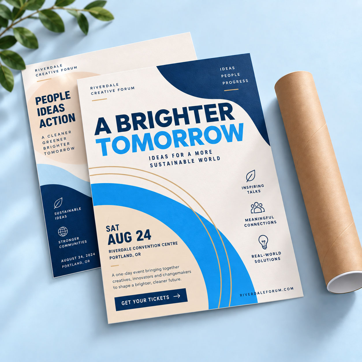 Printed poster designs with poster tube