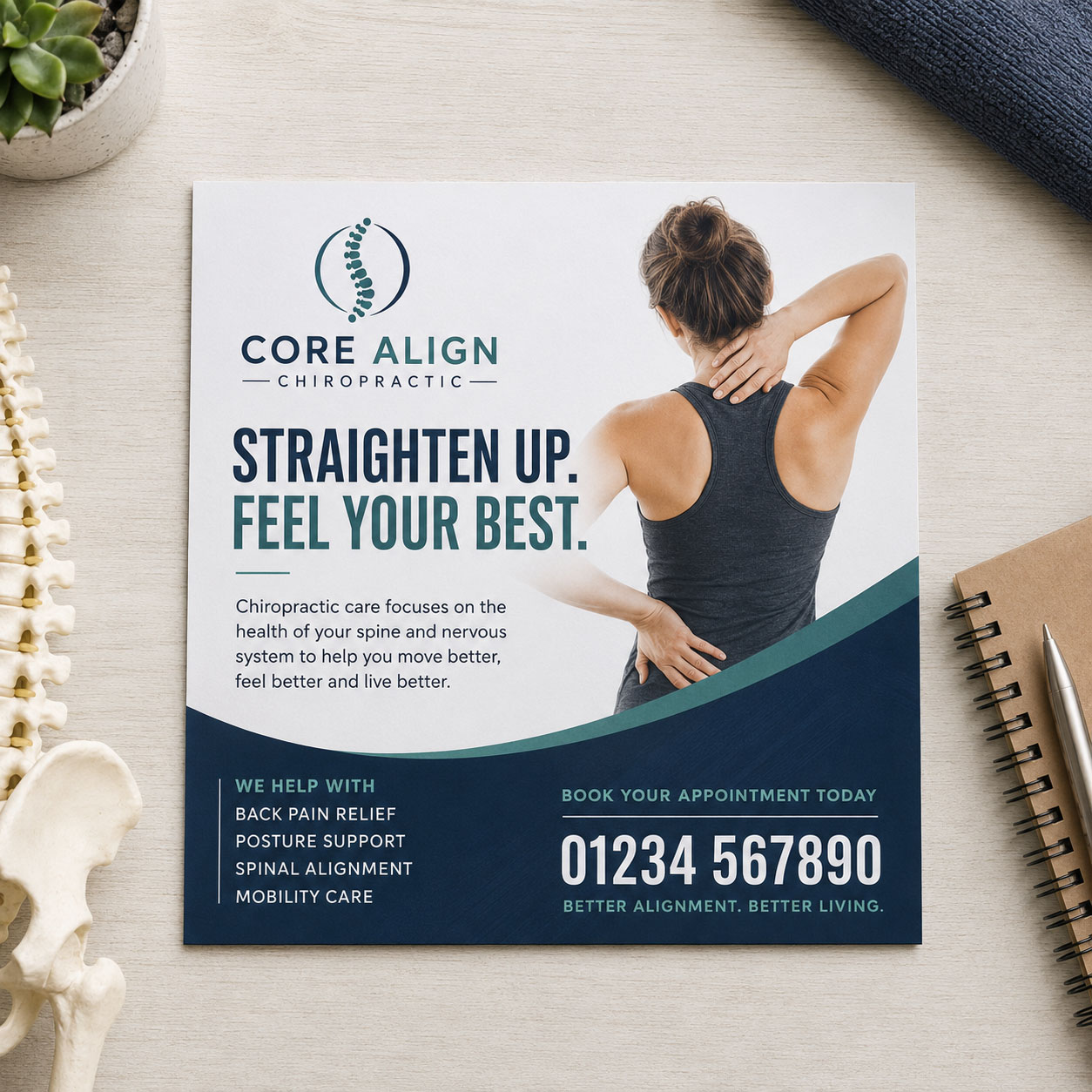 148mm square leaflets
